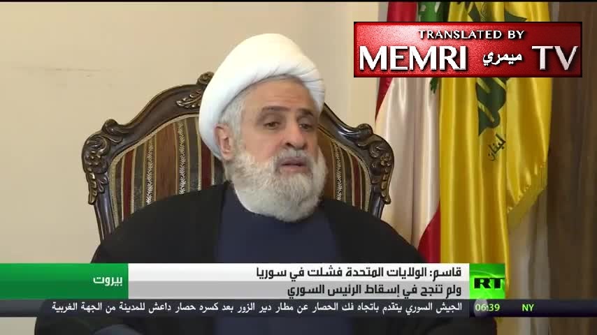 Hizbullah Deputy Leader Naim Qassem Defends Deal with ISIS, Criticizes the U.S. for Bombing ISIS Convoy